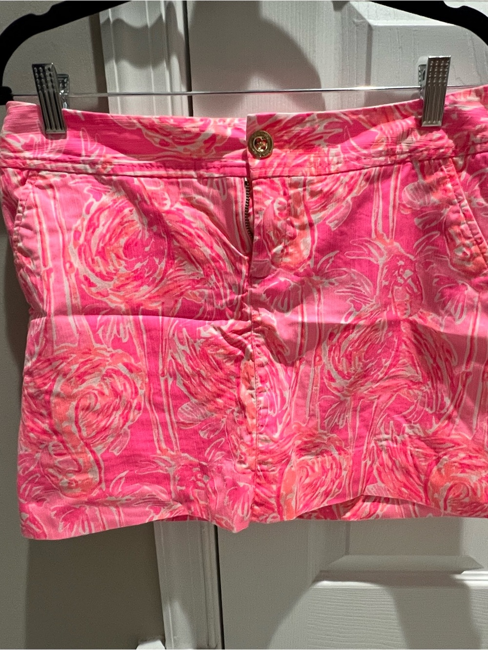 Lilly Pulitzer Pink Floral Skort with Gold Accent